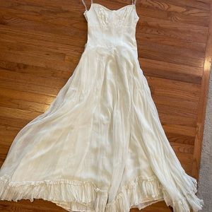 Vintage antique off white wedding bridal dress early mid 1900s? xxs xs 00 0 2